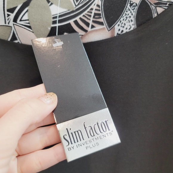 NWT Slim Factor by Investments Black Jungle Sleeveless Top Women's Size 2X - Picture 5 of 7